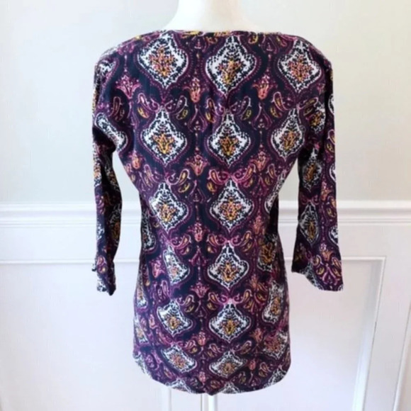 J. Crew Tunic Top Shirt Cotton Medallion Print XS - Picture 2 of 4